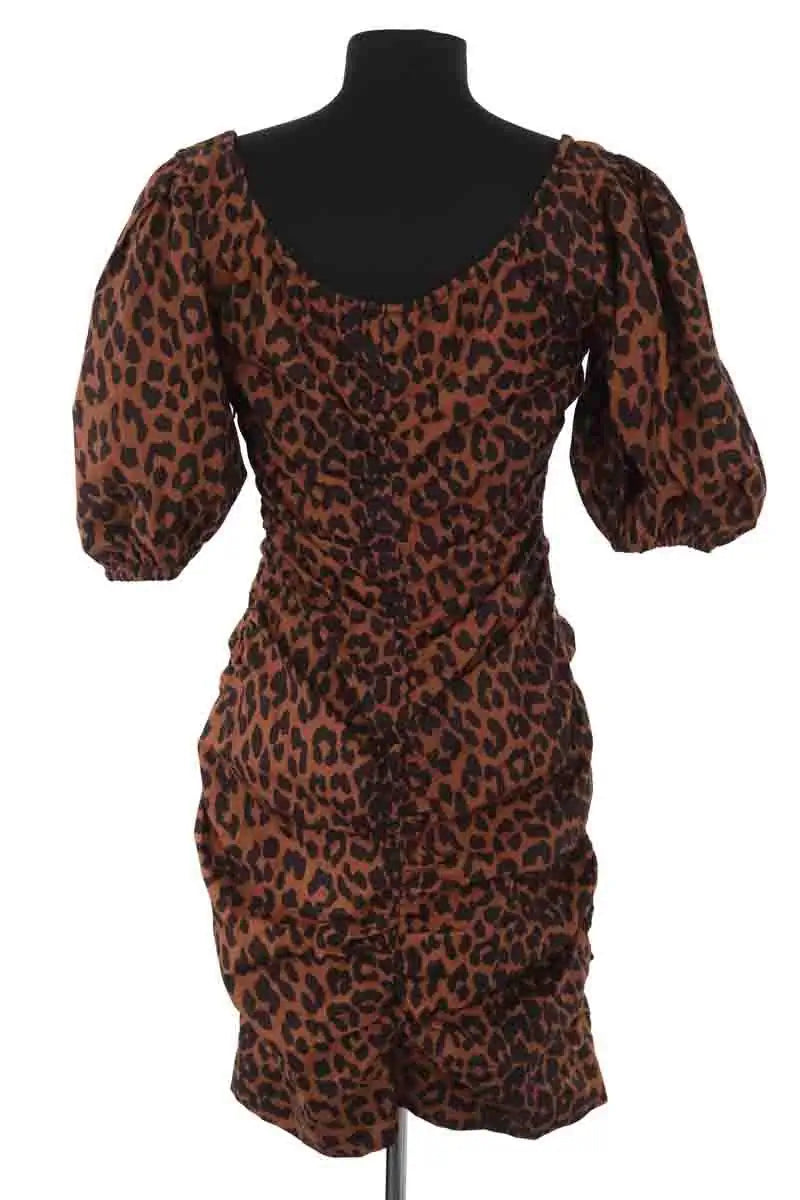 Robe Ganni Marron en Coton