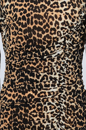 Robe Ganni Marron en Polyamide
