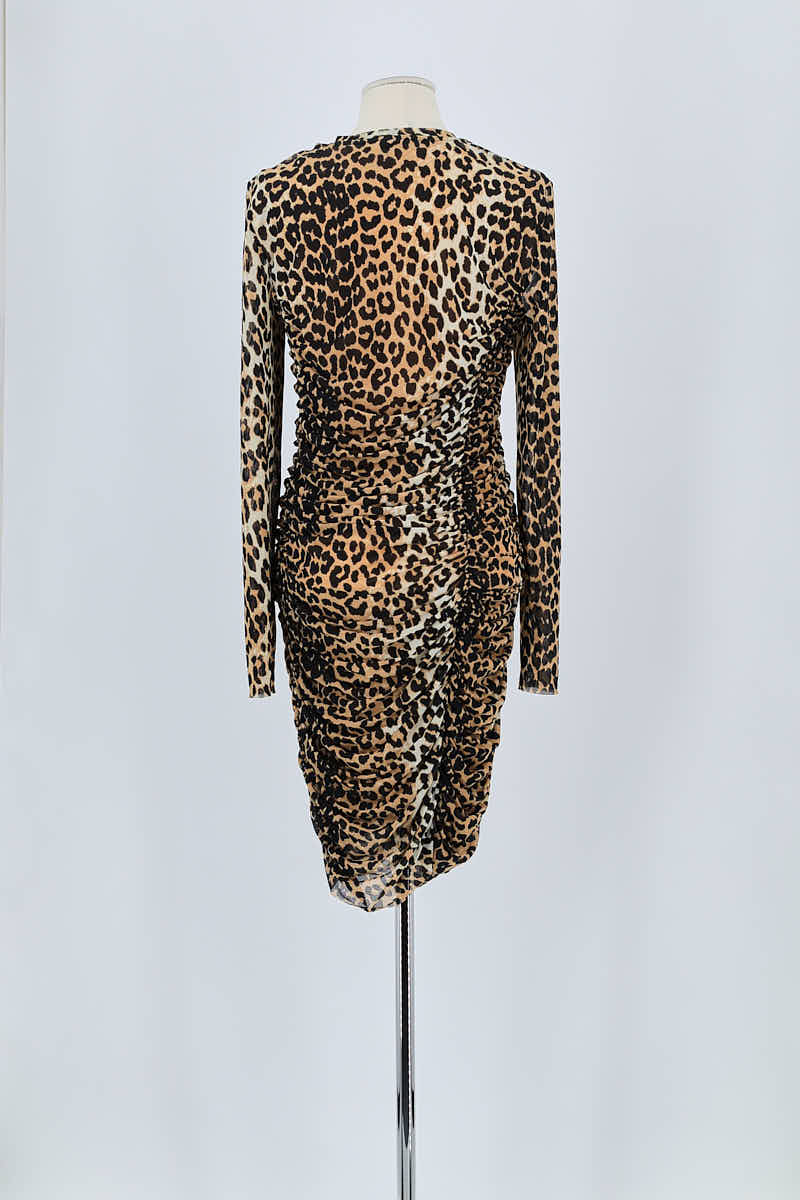 Robe Ganni Marron en Polyamide