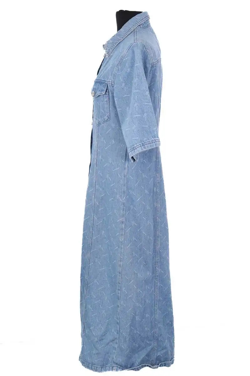 Robe Gestuz Bleu en Coton