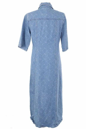 Robe Gestuz Bleu en Coton