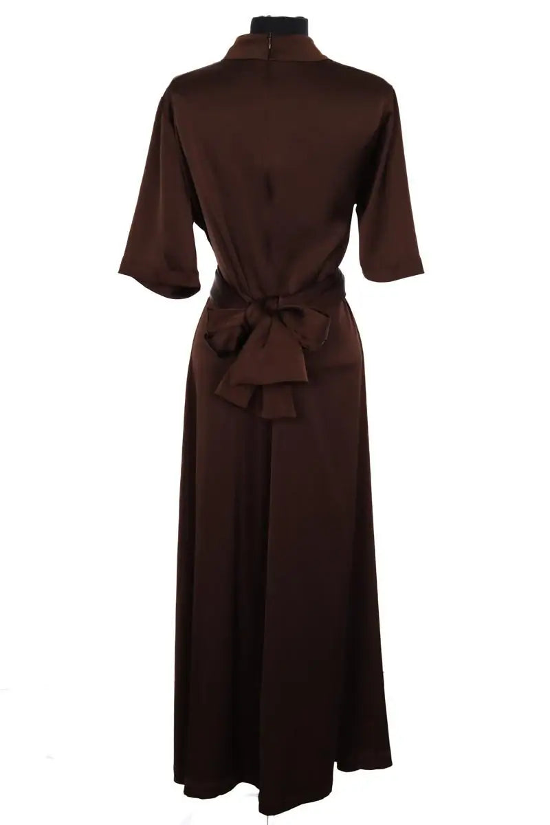 Robe Gestuz Marron en Synthétique