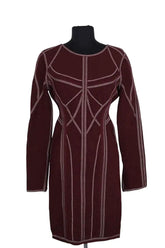 Robe Herve Leger Bordeaux en Synthétique, taille M - Seconde Main