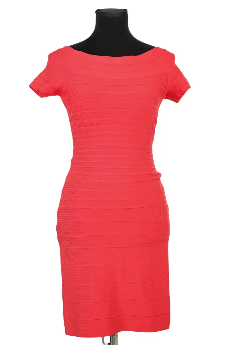Robe Herve Leger Rouge en Synthétique, taille XS - Seconde Main