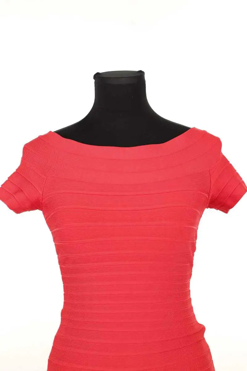 Robe Herve Leger Rouge en Synthétique