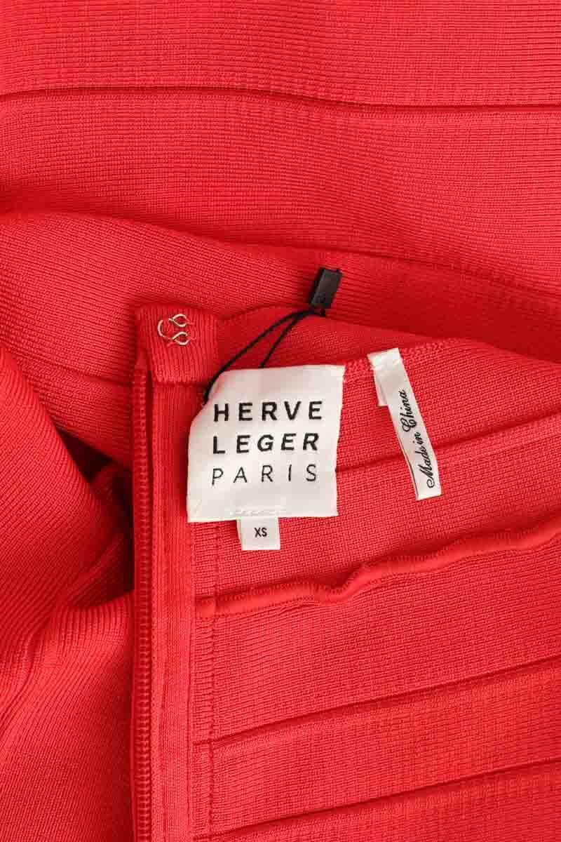 Robe Herve Leger Rouge en Synthétique
