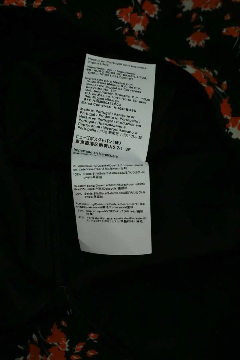 Robe Hugo Boss Noir en Soie