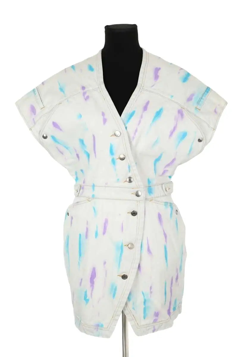 Robe Iro Meuzal Bleu en Coton, taille S - Seconde Main