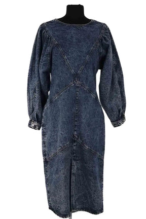 Robe Isabel Marant Bleu en Coton, taille M - Seconde Main