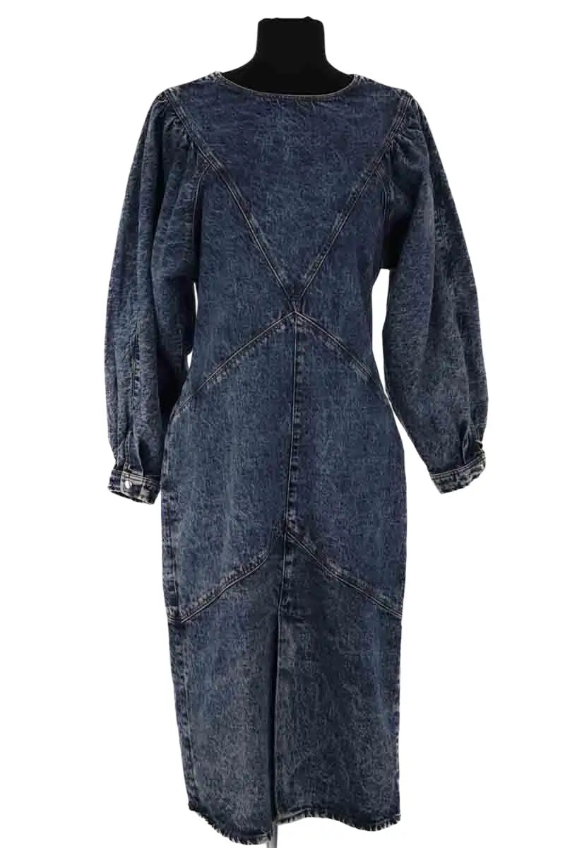 Robe Isabel Marant Bleu en Coton, taille M - Seconde Main