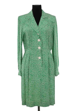Robe Jean Louis Scherrer Vert en Soie, taille M - Seconde Main