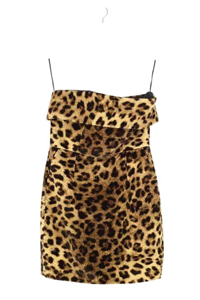 Robe La Commune Magique Leopard mini dress Marron en Coton, taille L - Seconde Main