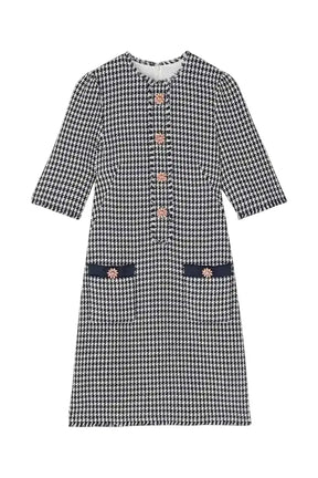 Robe LK Bennett Bleu en Coton, taille L - Seconde Main