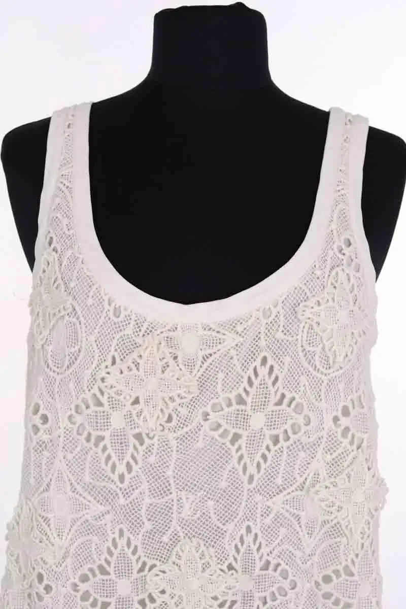 Robe Louis Vuitton Blanc en Soie