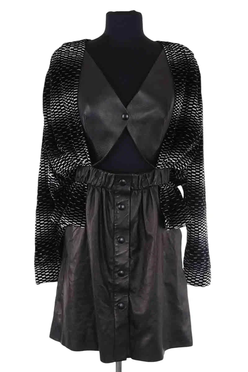 Robe Louis Vuitton Noir en Cuir, taille S - Seconde Main