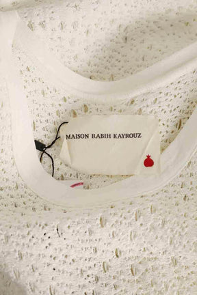 Robe Maison Rabih Kayrouz Blanc en Coton