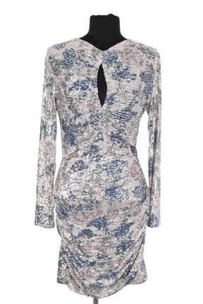 Robe Maje Argent en Paillettes, taille XS - Seconde Main