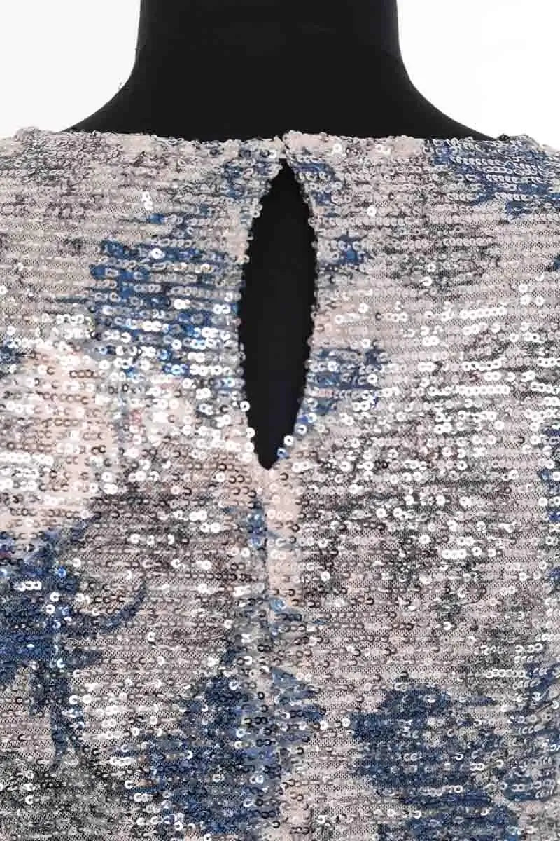 Robe Maje Argent en Paillettes