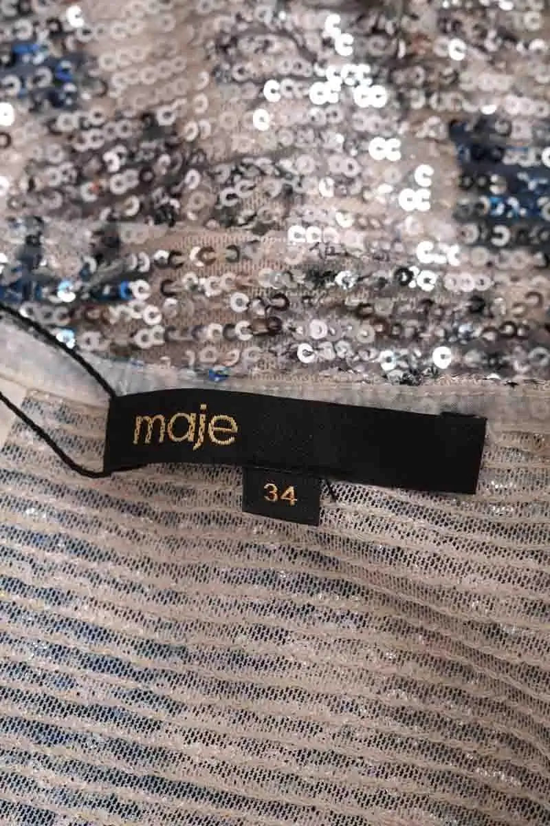 Robe Maje Argent en Paillettes