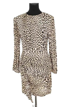 Robe Maje Beige en Synthétique, taille S - Seconde Main