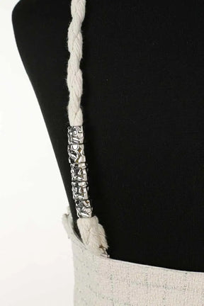 Robe Maje Blanc en Coton - élasthanne