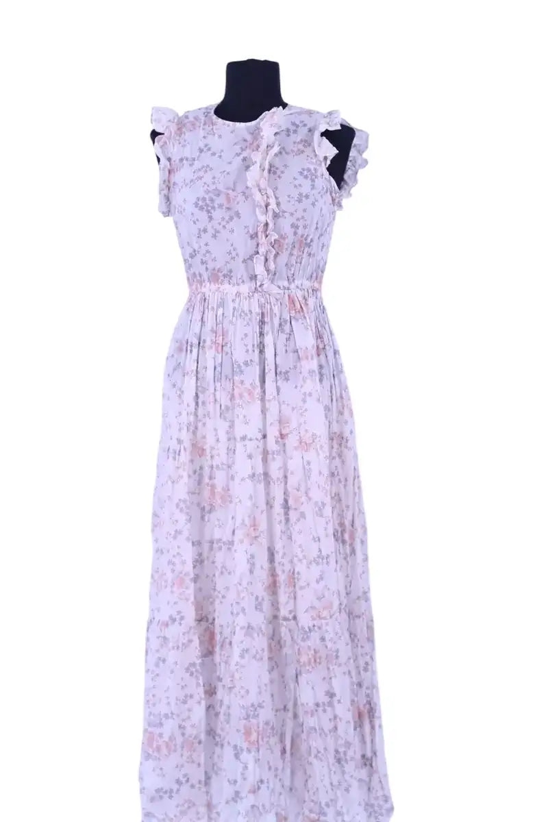 Robe Maje Blanc en Coton, taille S - Seconde Main