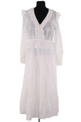 Robe Maje Blanc en Coton, taille XL - Seconde Main