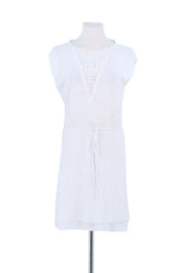 Robe Maje Blanc en Lin, taille M - Seconde Main