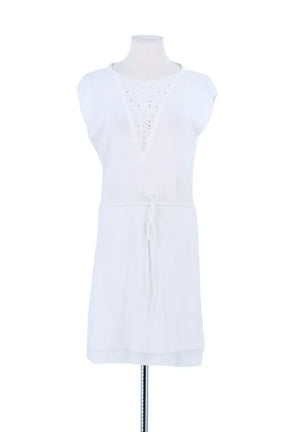 Robe Maje Blanc en Lin, taille M - Seconde Main