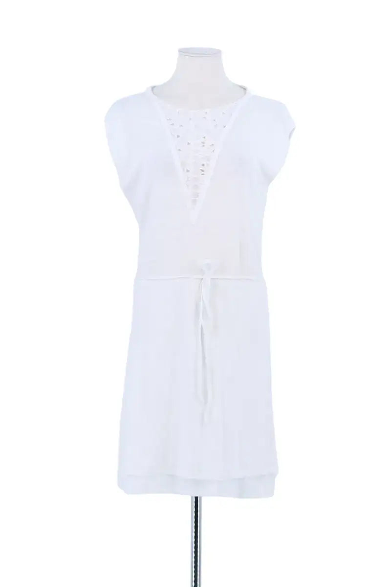 Robe Maje Blanc en Lin, taille M - Seconde Main