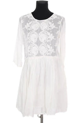 Robe Maje Blanc en Synthétique, taille M - Seconde Main