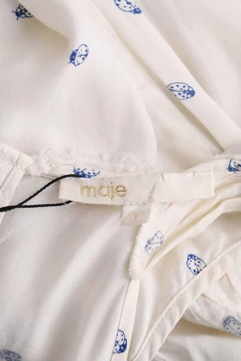 Robe Maje Blanc en Viscose