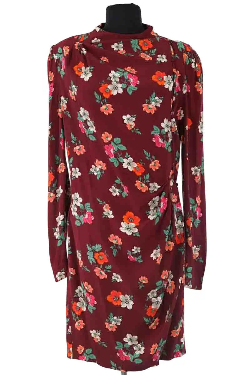 Robe Maje Bordeaux en Viscose, taille L - Seconde Main
