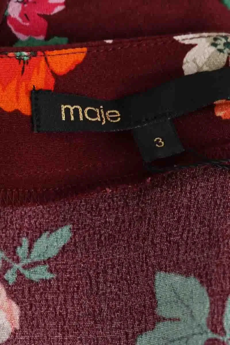 Robe Maje Bordeaux en Viscose