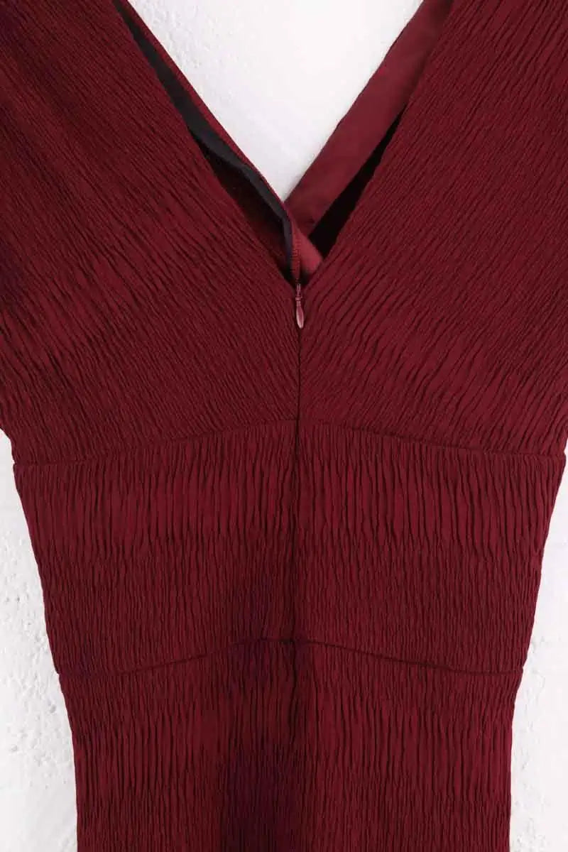 Robe Maje Bordeaux en Viscose
