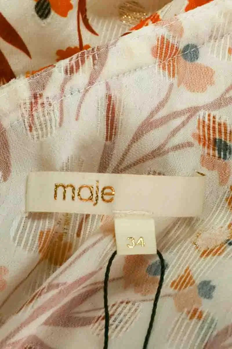 Robe Maje Ecru en Synthétique