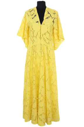 Robe Maje Jaune en Coton, taille XS - Seconde Main