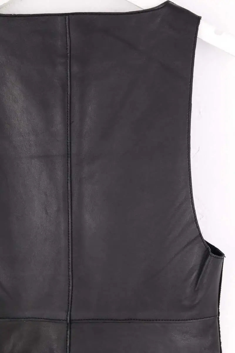 Robe Maje Noir en Cuir