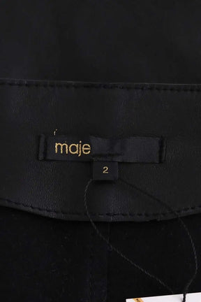 Robe Maje Noir en Cuir