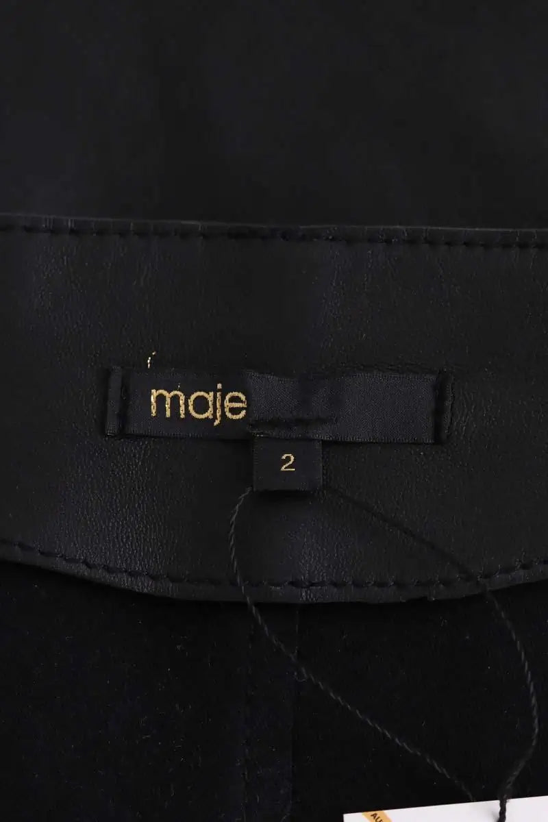 Robe Maje Noir en Cuir