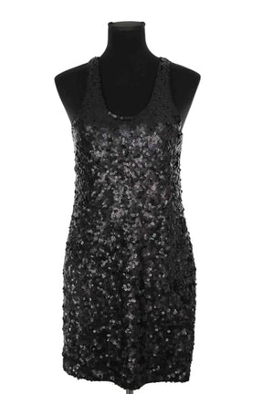 Robe Maje Noir en Paillettes, taille L - Seconde Main