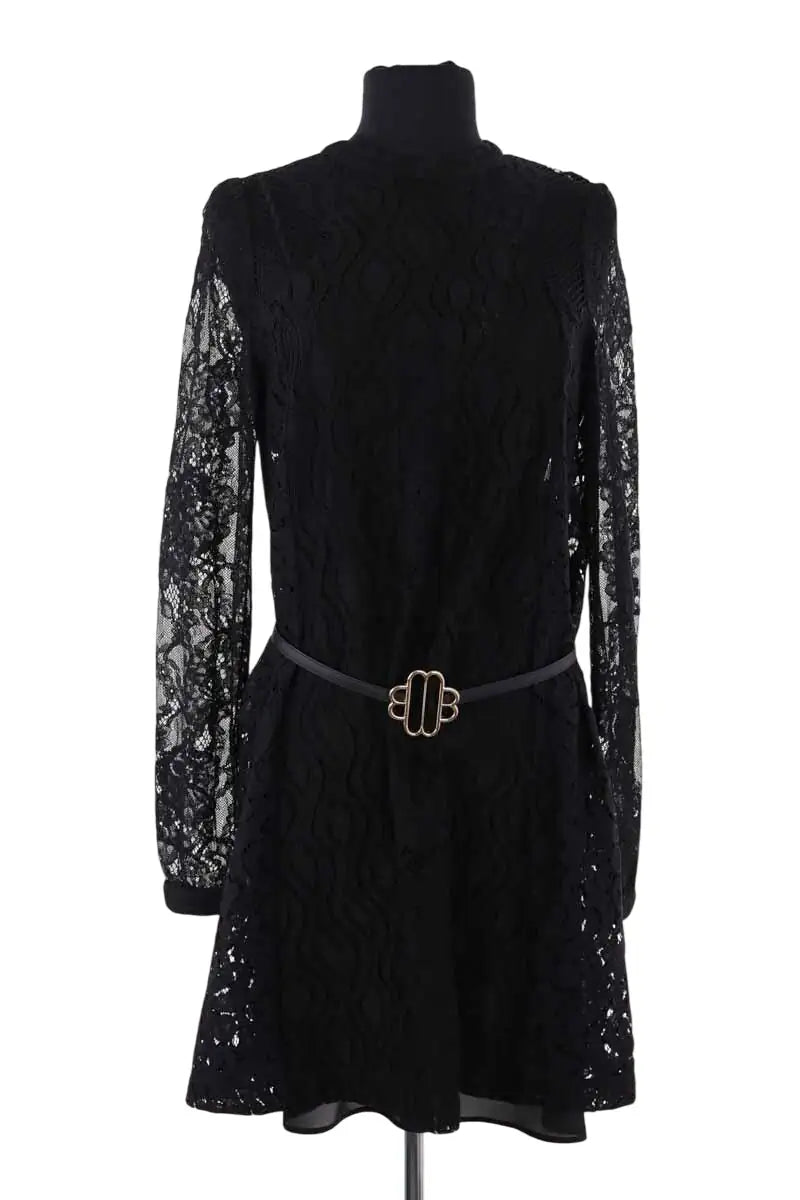 Robe Maje Noir en Synthétique, taille L - Seconde Main