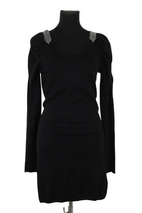 Robe Maje Noir en Viscose, taille L - Seconde Main