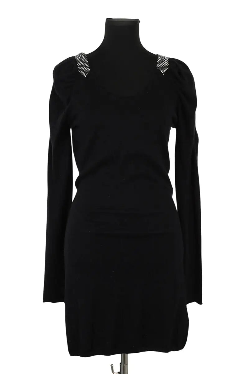 Robe Maje Noir en Viscose, taille L - Seconde Main