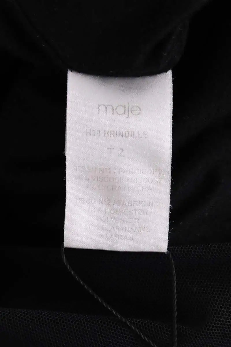 Robe Maje Noir en Viscose