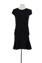 Robe Maje Noir en Viscose, taille S - Seconde Main