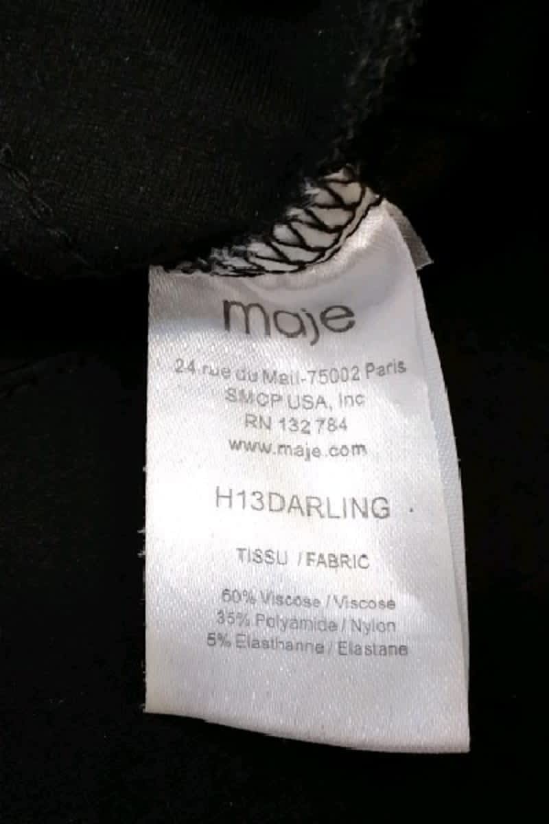 Robe Maje Noir en Viscose