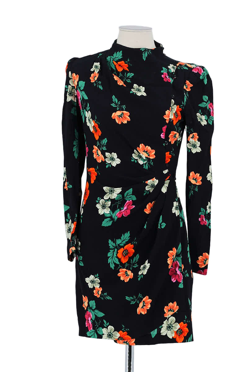 Robe Maje Noir en Viscose, taille S - Seconde Main