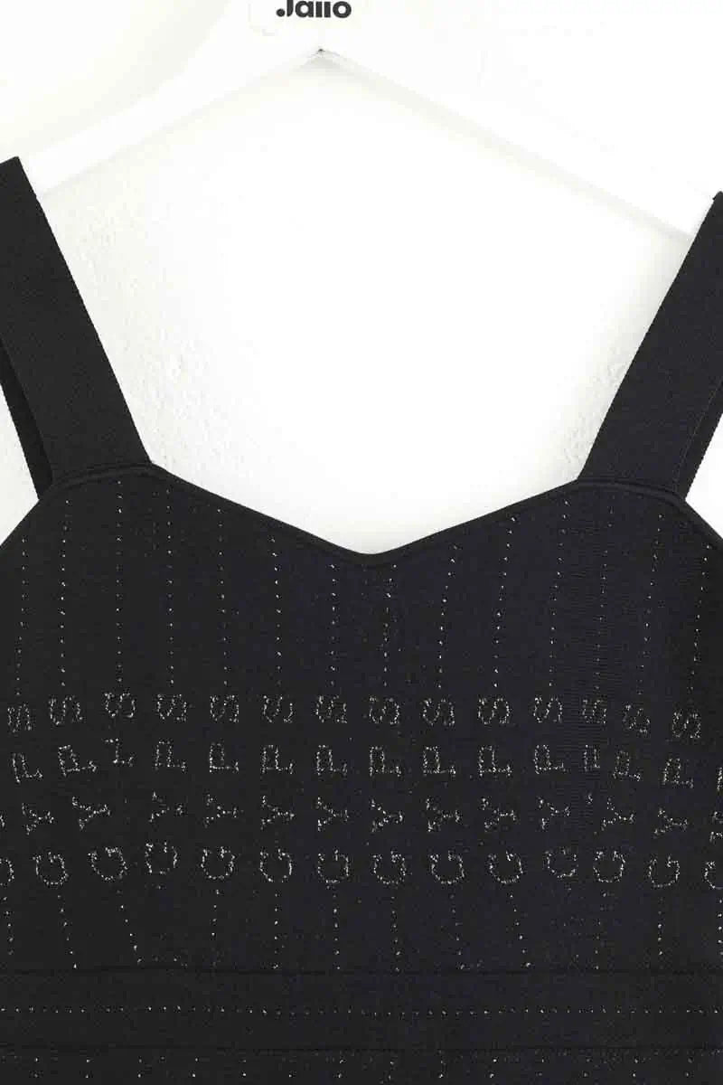 Robe Maje Relief Noir en Polyester