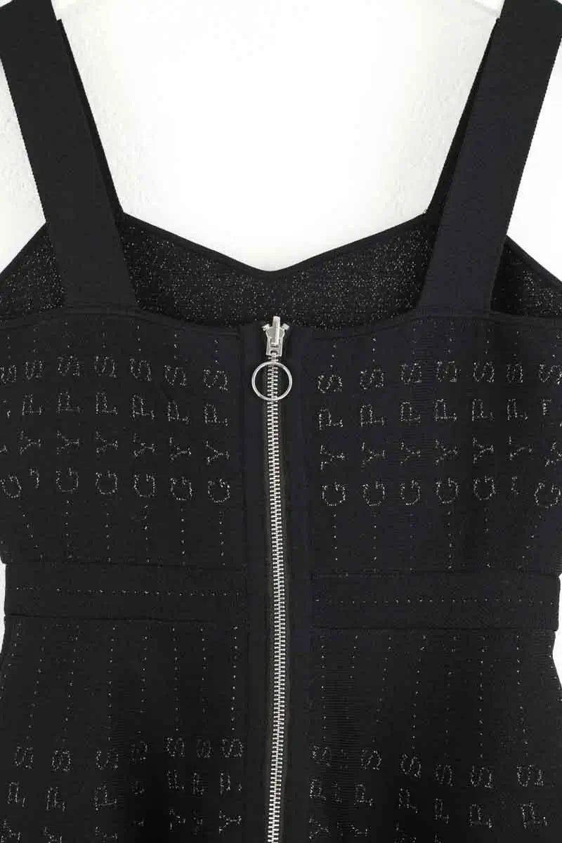 Robe Maje Relief Noir en Polyester